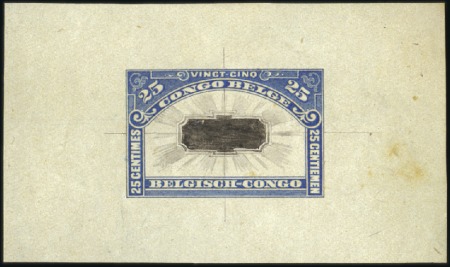 Stamp of Belgian Congo 1915 "Bilingues", quatre épreuves des coins des ca