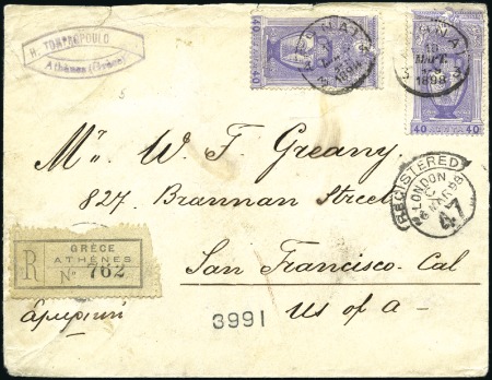 1898 (Mar 10) Envelope sent registered to the USA 