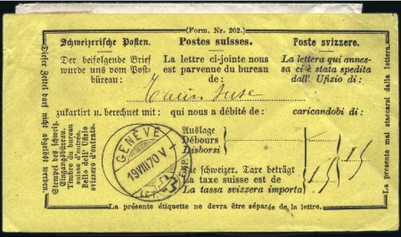 Stamp of Switzerland / Schweiz » Vorphilatelie 1870 INCOMING MAIL: Kleinformatiger Brief aus den 