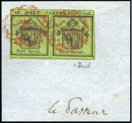 Stamp of Switzerland / Schweiz » Kantonalmarken » Genf Doppelgenf, farbfrisches und gut gerandetes Stück 