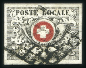 Stamp of Switzerland / Schweiz » "Waadt", "Neuenburg", "Winterthur" Waadt 5C entwertet mit schwarzer Raute, waagrechte
