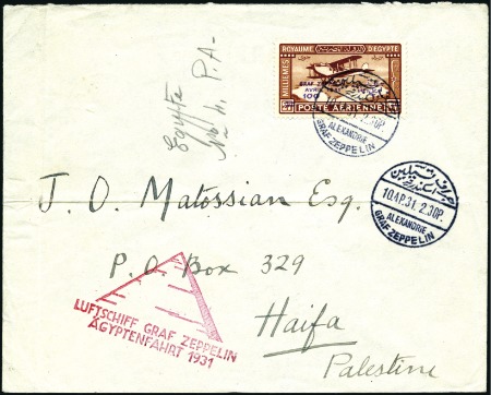 1931 Zeppelin Return Flight, Egypt to Palestine, c
