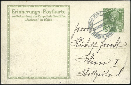 1913 Zeppelin "Sachsen," official 5h ppc of the ai