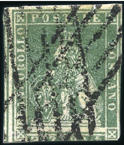 Stamp of Italian States » Tuscany UNIQUE ERROR: 4 CRAZIE LION OF TUSCANY WITH INVERT