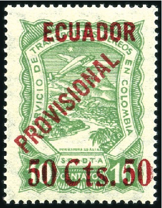 Ecuador 1929 "50 Cts. 50" Provisional mint