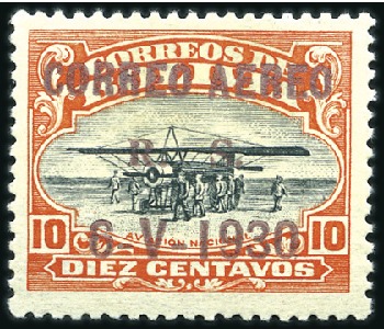 Stamp of Bolivia 1930 10c Zeppelin, brown ovpt (50 printed) mint