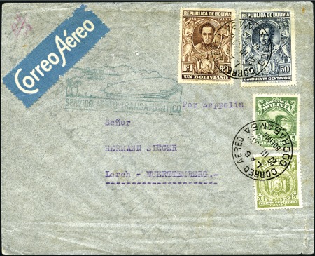 Stamp of Bolivia Bolivia 1932 Zeppelin 2nd S.A. reurn flight cover