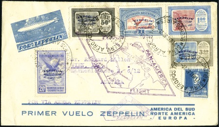 Stamp of Argentina 1930 (May-June) Zeppelin South America Flight, two