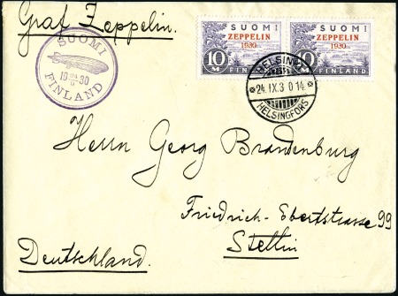 1930 Zeppelin Baltic Sea Flight, return flight cov