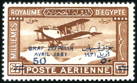 1931 (April) Zeppelin Egypt Flight, two ppcs, one 