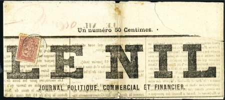 Stamp of Egypt » 1872-75 Penasson 1874 (Jan 17) "Le Nil" newspaper piece franked wit