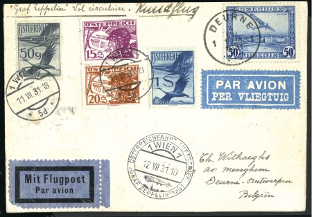 1931 (July) Zeppelin Austria Flight, Belgium-Austr