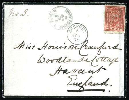 1878 (Jun 21) Mourning envelope with original cont
