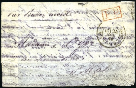 Stamp of France » Guerre de 1870-1871 LE VILLE D'ORLEANS accidenté Ballon monté de Paris