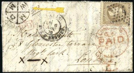 Stamp of France » Guerre de 1870-1871 LE GIRONDE Ballon monté de Paris 06.11.70 pour Lon