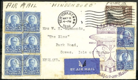 Stamp of Bermuda 1936 (May) Zeppelin Hindenburg 1st N.A. Return Fli