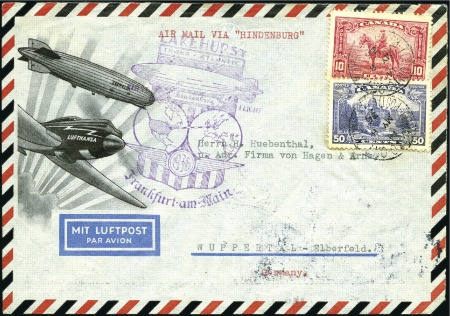 Stamp of Canada 1936 (May) Zeppelin Hindenburg 1st North America R