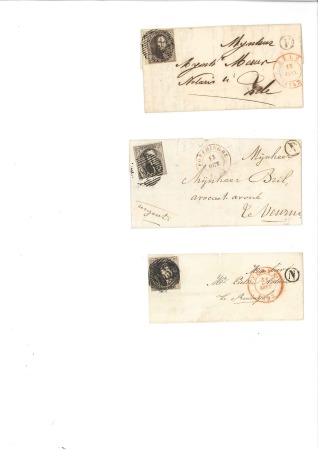 Stamp of Belgium » Belgique. 1851 Médaillons (filigrane sans cadre) - Émission 10c Brun, trois lettres respectivement de Zèle, d'