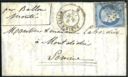 Stamp of France » Guerre de 1870-1871 Pli confié non signalé

LE FULTON Ballon monté d