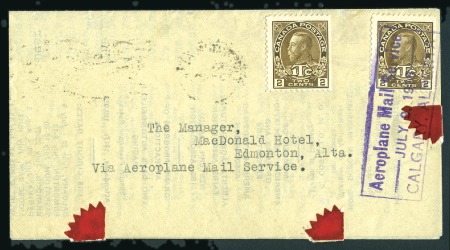 Stamp of Canada 1918 (July 8), Calgary to Edmonton flight by Miss 