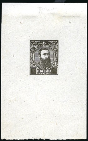 Stamp of Belgian Congo » Congo Belge 1887 Léopold II - Genèse Épreuve du coin en noir, sans indication de la val