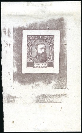 Stamp of Belgian Congo » Congo Belge 1887 Léopold II - Genèse Épreuve du coin en gris-lilas, sans indication de 