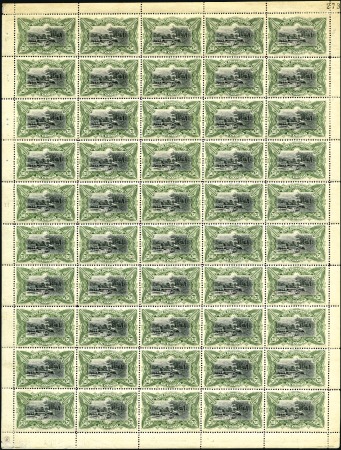 Stamp of Belgian Congo » Congo Belge 1894 « Mols » - Timbres Lot de cinq feuilles de 50 comprenant les valeurs 