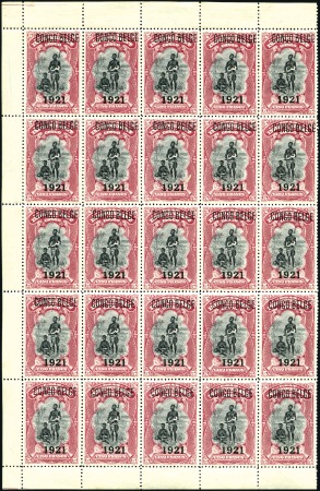 Stamp of Belgian Congo » General Issues from 1909 (June) 1921 "Récupération", surcharge "1921" sur le 5F ca