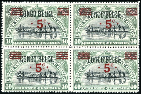Stamp of Belgian Congo » General Issues from 1909 (June) 1921 "Récupération", 5c sur 40c bleu-vert avec sur