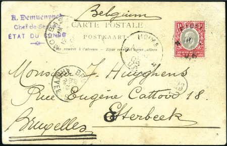 1905 Carte postale pour la Belgique affranchie ave