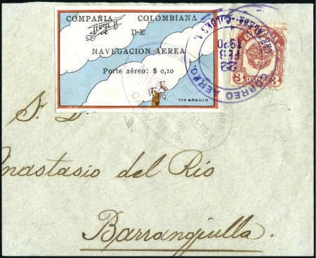 Stamp of Colombia » Colombia Compania Colombiana de Navegacion Aérea 1920 Compania Colombiana de Navegacion Aerea $0.10