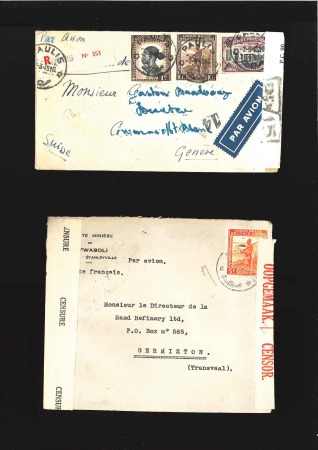 Stamp of Belgian Congo » General Issues from 1909 (June) 1942 Palmiers, lot de 12 lettres avec divers affra