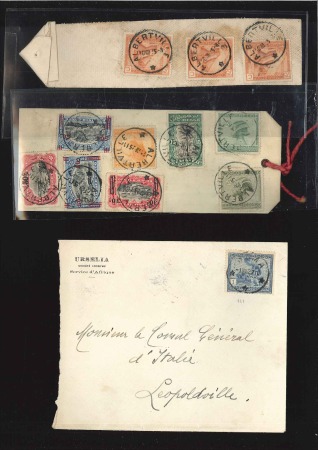 Stamp of Belgian Congo » General Issues from 1909 (June) 1923-25 "Vloors", lot de 14 et lettres et cartes a