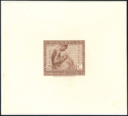 Stamp of Belgian Congo » General Issues from 1909 (June) 1923 "Vloors", Huit épreuves de coin en couleurs a