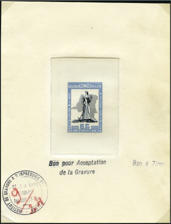 Stamp of Belgian Congo » General Issues from 1909 (June) 1950 Comité du Katanga, trois essais en couleurs n