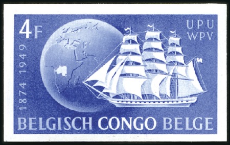 Stamp of Belgian Congo » General Issues from 1909 (June) 1949 75ème anniversaire du l'U.P.U, quatre épreuve