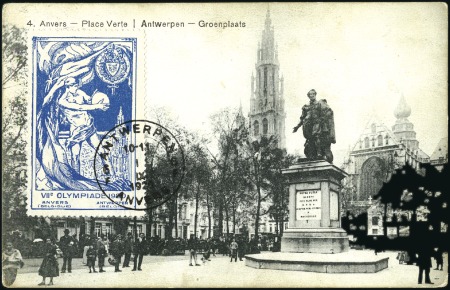 Three postcards with the 1920 Antwerp vignette in 
