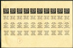 Stamp of Israel » Israel 1948 "Doar Ivri" Accepted Designs 15m-50m Values, proofs of the 3 diff. complete tab