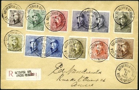 1920 (Sep 14) Envelope with King Albert multiple f