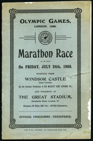Stamp of Great Britain Official programme for the Marathon, July 24th, th