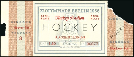 Tickets: Selection of seven Official Hockey ticket
