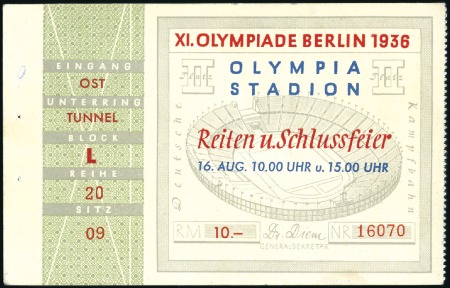 Stamp of Olympics Tickets: Selection of 22 various different Officia