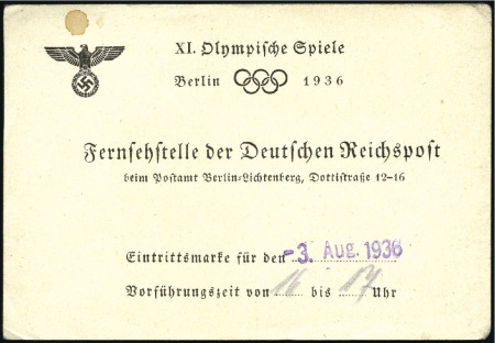 Ticket to a film viewing of the Games (for the fir