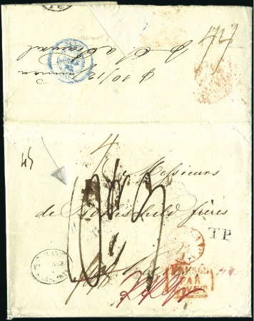 Stamp of Russia » Russia Imperial Pre-Stamp Postal History 1839 Two Covers from Odessa with manuscript "Via K