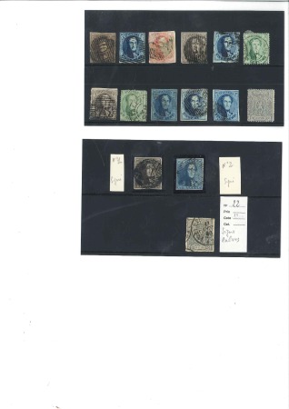 Stamp of Belgium 1849-1866, Petit lot de 15 classiques dont n°1 & 2