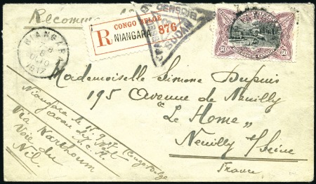 Stamp of Belgian Congo » Belgian Congo WWI 1914-1918 1918 Enveloppe recommandée de de Ninagara pour la 