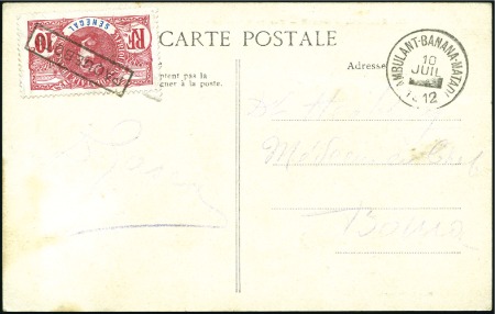 Stamp of Belgian Congo » Congo Belge Poste Fluviale 1912 Carte postale de Dakar pour Boma portant un 1
