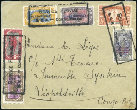 Stamp of Belgian Congo » Congo Belge Poste Fluviale 1931 Lettre de l'Afrique Équatoriale Française pou