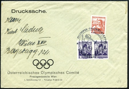 Stamp of Olympics » 1936 Berlin » Special Postmarks Torch Relay: Covers or cards from Austria with Torch Relay and Fundraising cancels