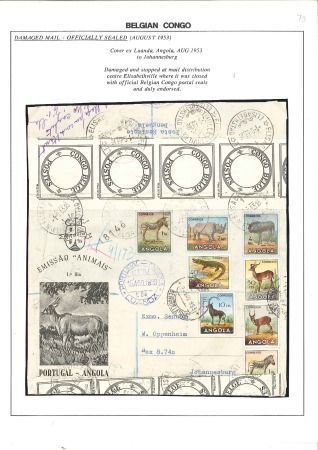 Stamp of Belgian Congo » Congo Belge Affranchissements Étrangers 1953-54, Deux lettres portant des timbres d'Angola